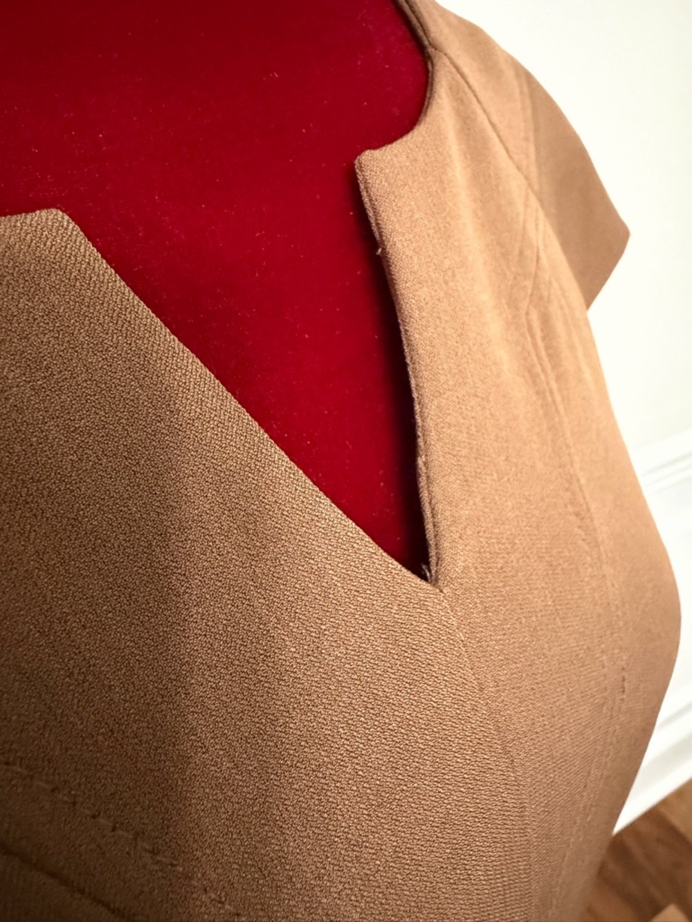 Kasper Classic Brown Belted Cap-Sleeve Dress - Picture 3 of 7